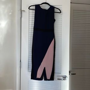 Three Tone Dress By Koko + Mason (Black, Blue, + Pink)